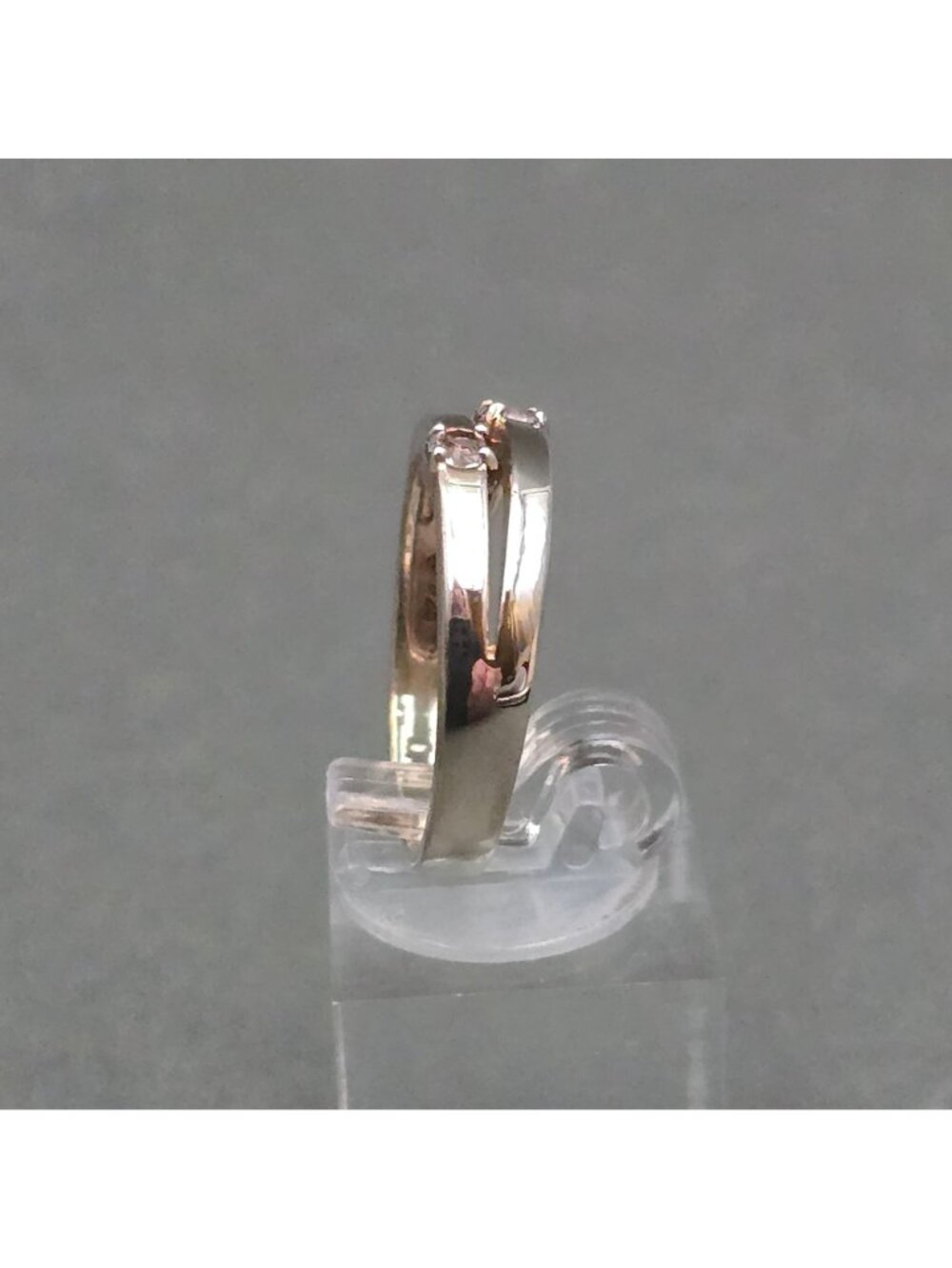 Vintage Sterling Silver Cubic Zirconia Ring Interlocking Band Size 8 Stacking - Picture 4 of 10